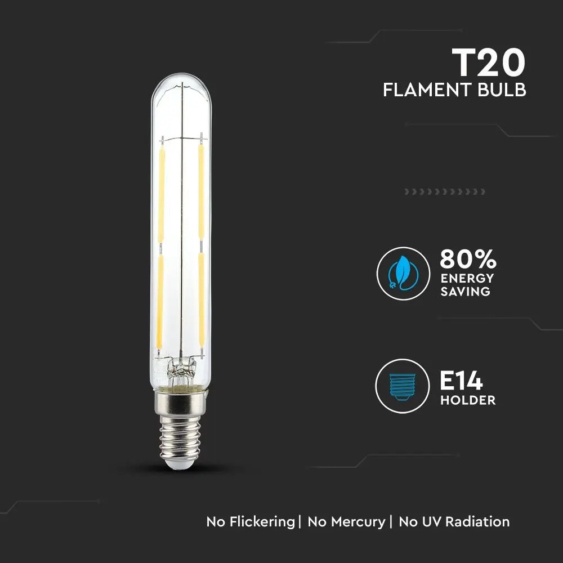 V-TAC 4W E14 természetes fehér filament LED égő - SKU 2702