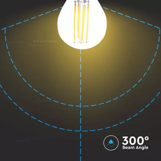 V-TAC 4W E27 hideg fehér filament G45 LED égő - SKU 214428