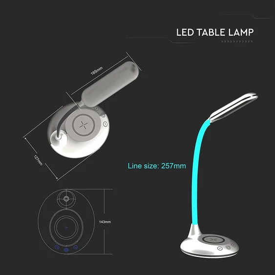 V-TAC 4W fehér dimmelhető asztali LED lámpa, változtatható színhőmérséklet - SKU 218605