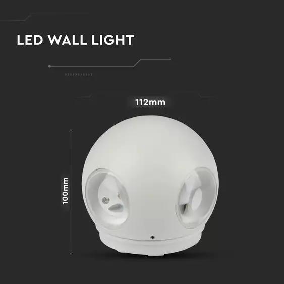 V-TAC 4W kültéri, fehér, fali LED lámpa természetes fehér - SKU 8552