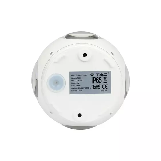V-TAC 4W kültéri, fehér, fali LED lámpa természetes fehér - SKU 8552