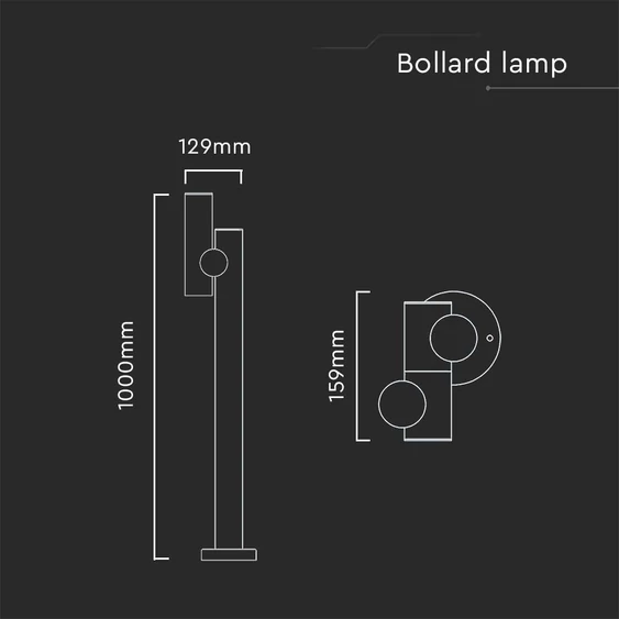 V-TAC 4W LED állólámpa állítható fejjel, 100 cm fehér házzal, természetes fehér - SKU 23052