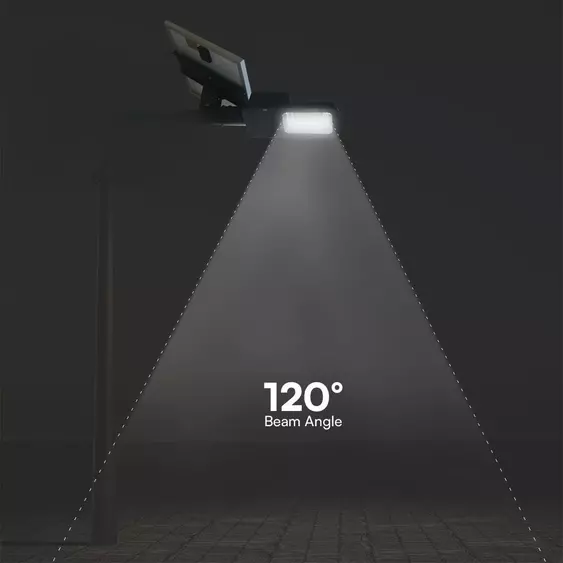 V-TAC 50W hibrid napelemes utcai LED lámpa, térvilágító, természetes fehér - SKU 23578