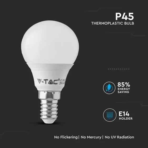 V-TAC 5.5W E14 hideg fehér CRI&gt;95 LED égő - SKU 7490