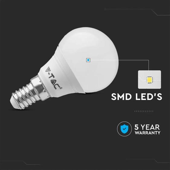 V-TAC 5.5W E14 természetes fehér CRI&gt;95 LED égő - SKU 7489