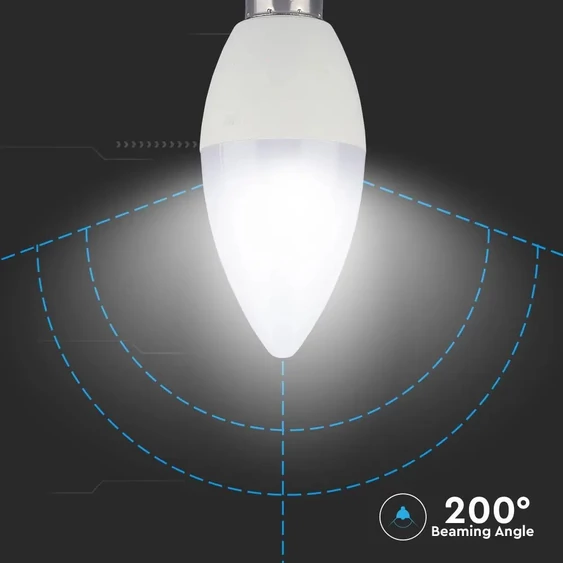 V-TAC 5.5W E14 természetes fehér CRI>95 LED gyertya égő - SKU 7495