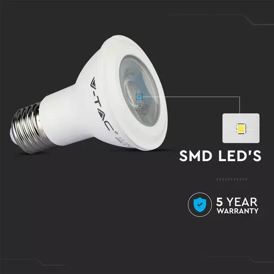 V-TAC 5.8W E27 hideg fehér PAR20 LED égő - SKU 21149