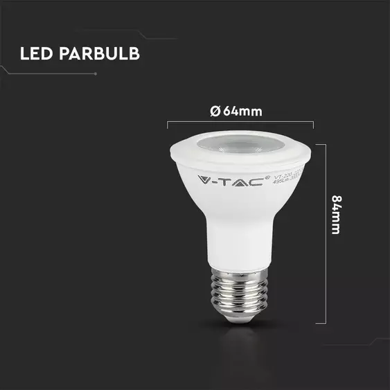 V-TAC 5.8W E27 meleg fehér PAR20 LED égő - SKU 21147