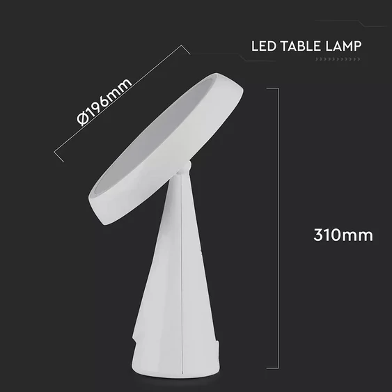 V-TAC 5W dimmelhető, akkumulátoros LED lámpa, tükör, meleg fehér - SKU 8670