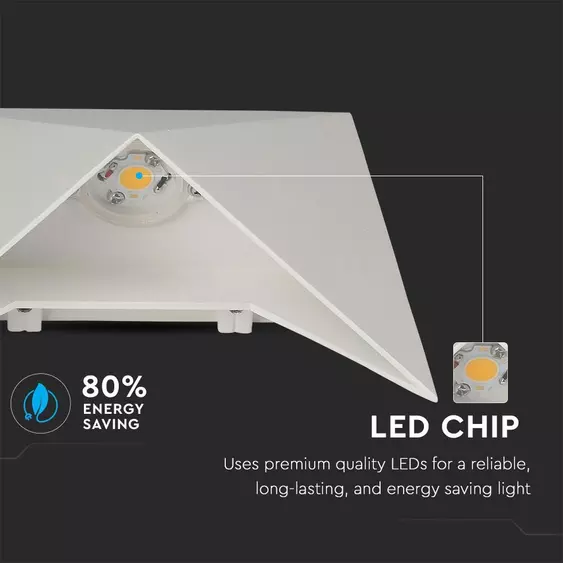 V-TAC 5W kültéri, fehér, fali LED lámpa természetes fehér - SKU 8281