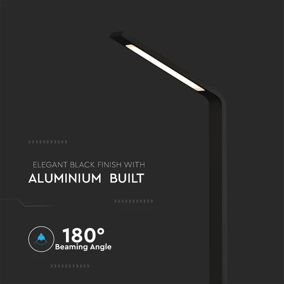 V-TAC 5W kültéri fekete házas LED oszloplámpa, természetes fehér - SKU 218682