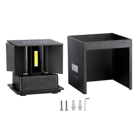 V-TAC 5W kültéri, fekete, szögletes, fali LED lámpa természetes fehér, 140 Lm/W  - SKU 217087