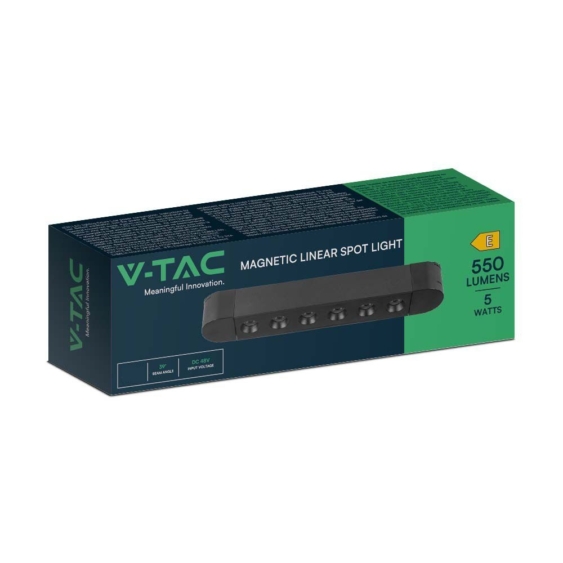 V-TAC 5W spot LED lámpatest Slim 48V mágneses sínhez, meleg fehér - SKU 10234
