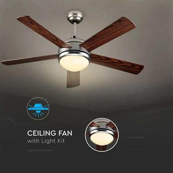 V-TAC 60W mennyezeti ventilátor, változtatható színhőmérséklettel - SKU 7913