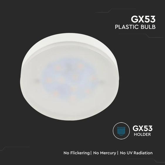 V-TAC 6.4W GX53 meleg fehér LED égő - SKU 21222