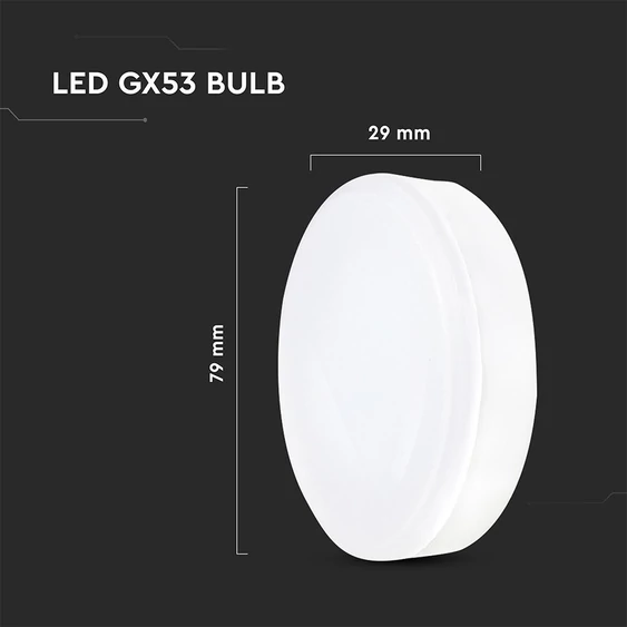 V-TAC 6.4W GX53 meleg fehér LED égő - SKU 23901