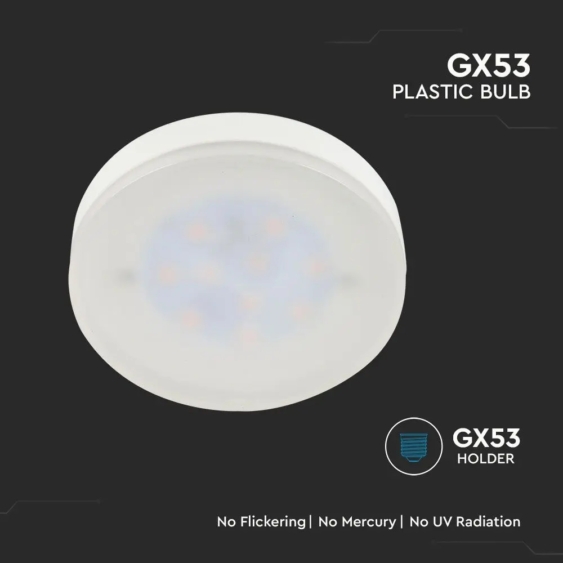 V-TAC 6.4W GX53 természetes fehér LED égő - SKU 21223