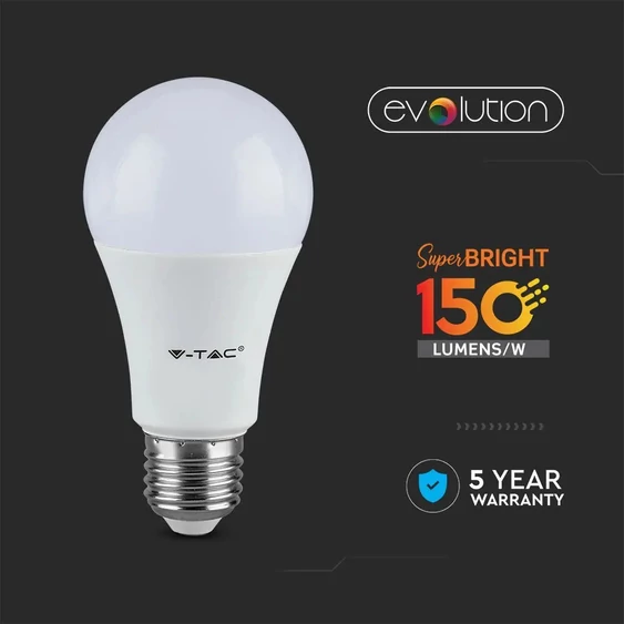 V-TAC 6.5W E27 hideg fehér LED égő 160 Lm/W - SKU 2808