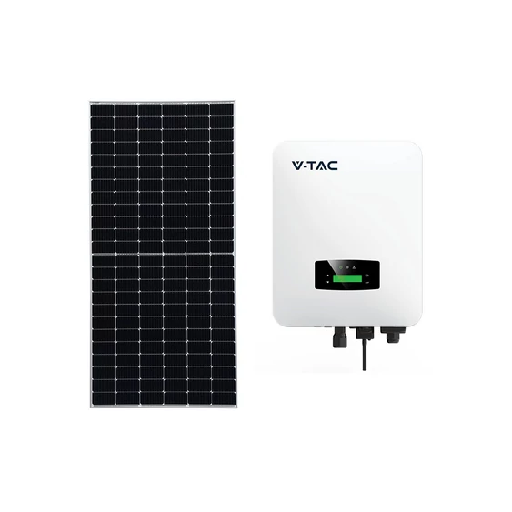 V-TAC 6kW egyfázisú hibrid inverter, 14 db 450W napelem szett - SKU 100156