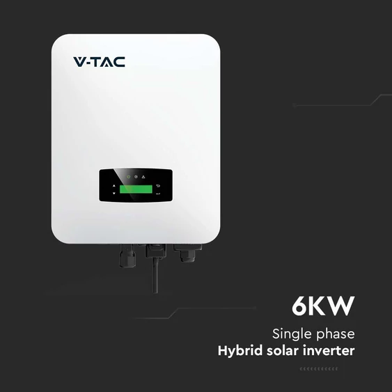 V-TAC 6kW egyfázisú hibrid inverter, 14 db 450W napelem - SKU 100156