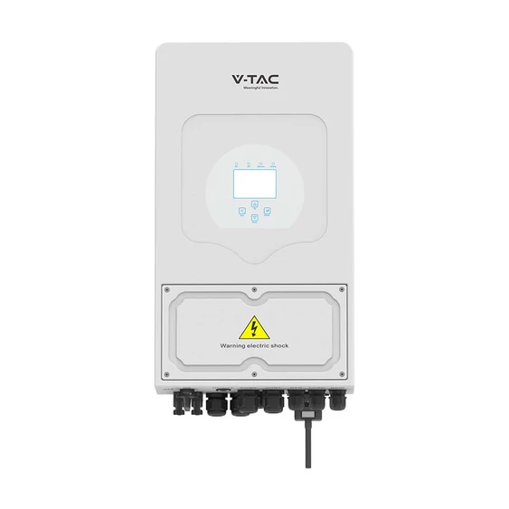 V-TAC 6kW egyfázisú hibrid inverter, 15 db 410W napelem és 10kWh akkumulátor szett - SKU 100170