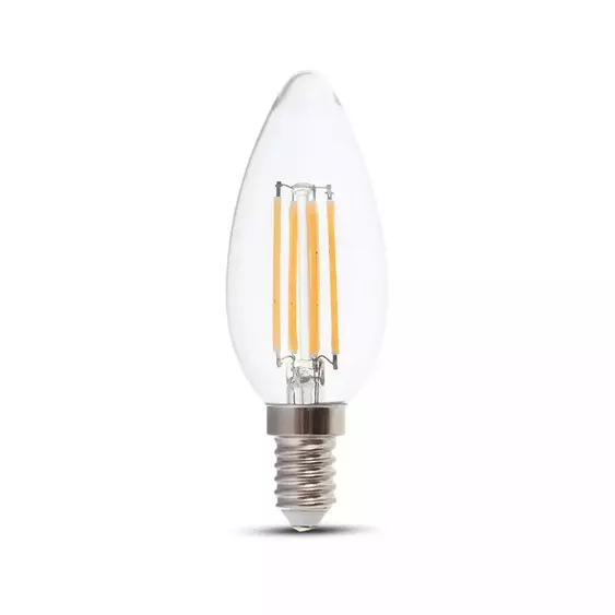 V-TAC 6W E14 természetes fehér filament LED égő, 130Lm/W - SKU 2849