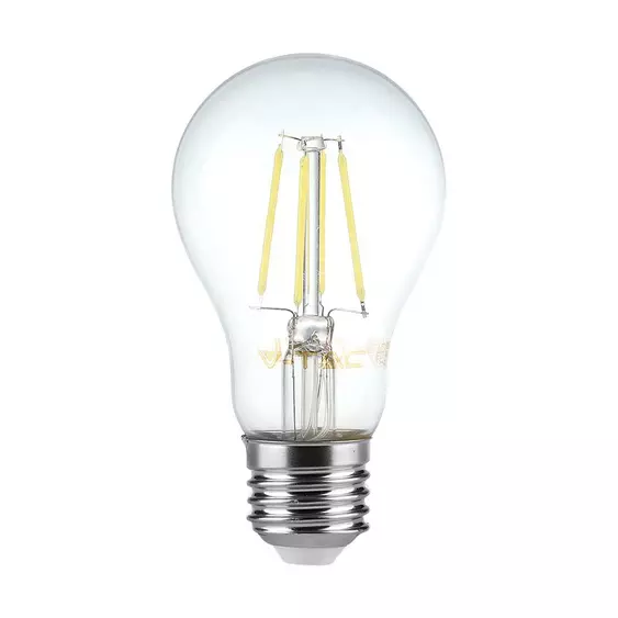 V-TAC 6W E27 természetes fehér filament A60 LED égő - SKU 214303