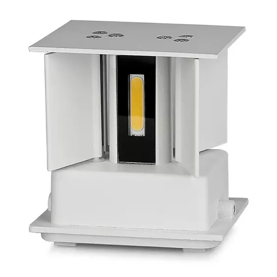 V-TAC 6W kültéri, fehér, szögletes, fali LED lámpa természetes fehér - SKU 217088