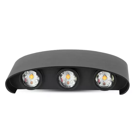 V-TAC 6W kültéri fekete fali LED lámpa természetes fehér - SKU 8616
