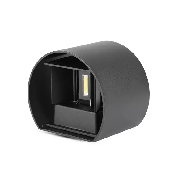 V-TAC 5W kültéri, fekete, kerek, fali LED lámpa meleg fehér - SKU 217081
