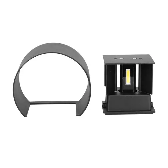 V-TAC 6W kültéri, fekete, kerek, fali LED lámpa meleg fehér - SKU 7081