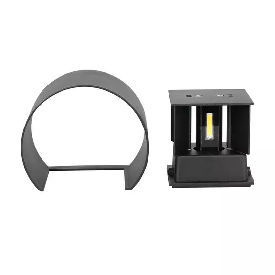 V-TAC 6W kültéri, fekete, kerek, fali LED lámpa természetes fehér - SKU 217090