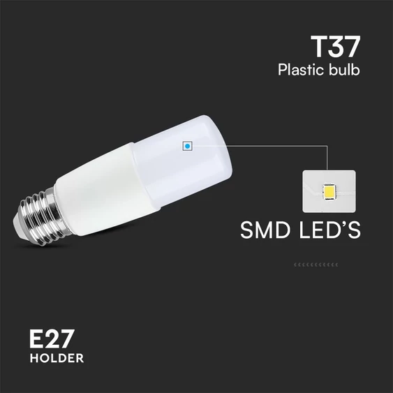V-TAC 7.5W E27 meleg fehér T37 LED égő - SKU 24033