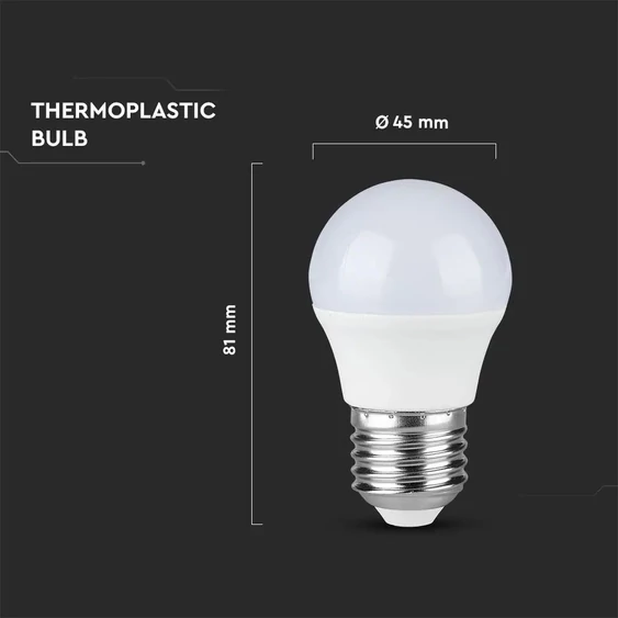V-TAC 7W E27 meleg fehér LED égő - SKU 866