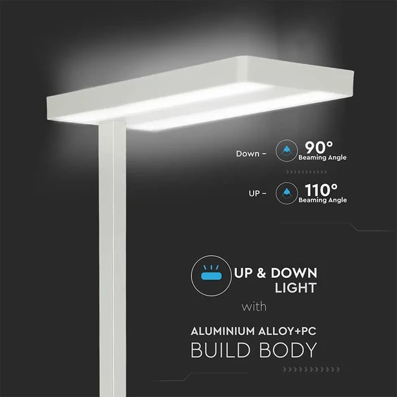 V-TAC 80W fehér LED dimmelhető állólámpa, természetes fehér - SKU 8524