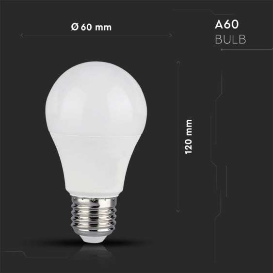 V-TAC 8.5W E27 RGB+ Meleg fehér A60 LED égő, 24 gombos távirányítóval  - SKU 2925