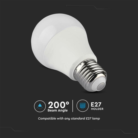 V-TAC 8.5W E27 RGB+ Természetes fehér A60 LED égő, 24 gombos távirányítóval  - SKU 2928