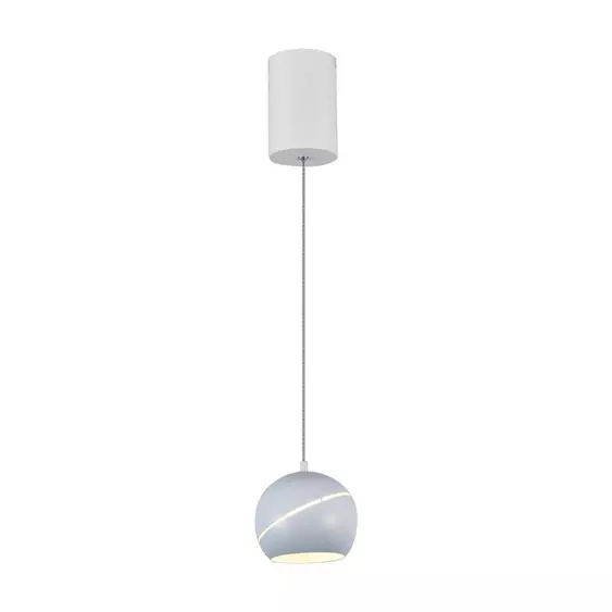 V-TAC 8.5W gömbcsillár, fehér házzal, érintéssel vezérelhető, meleg fehér, 100 Lm/W - SKU 8002