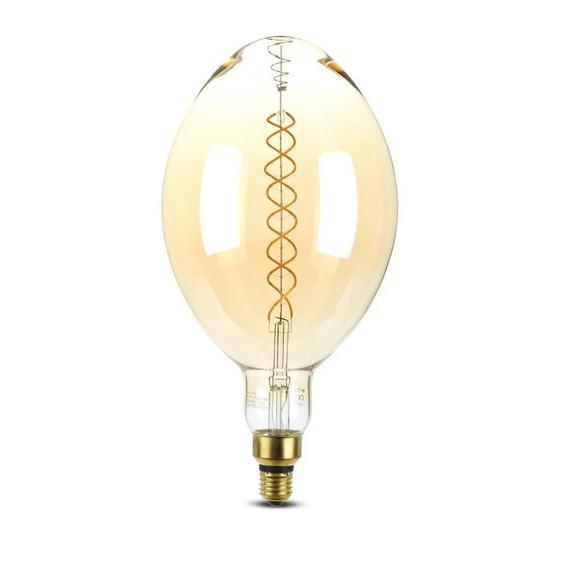 V-TAC 8W borostyán E27 meleg fehér dimmelhető filament LED égő - SKU 7463