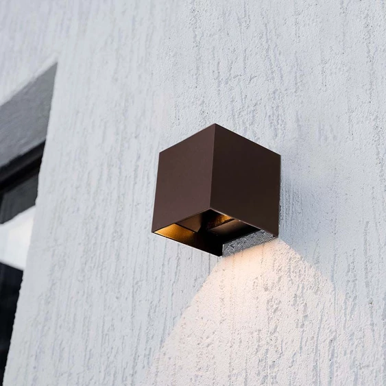 V-TAC 9W COB LED szolár fali Corten lámpa, szenzorral, állítható színhőmérséklettel - SKU 23824