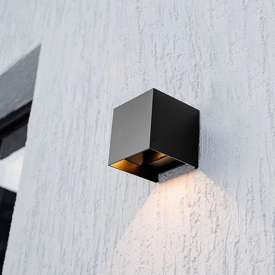 V-TAC 9W COB LED szolár fali fekete lámpa, szenzorral, állítható színhőmérséklettel - SKU 23770