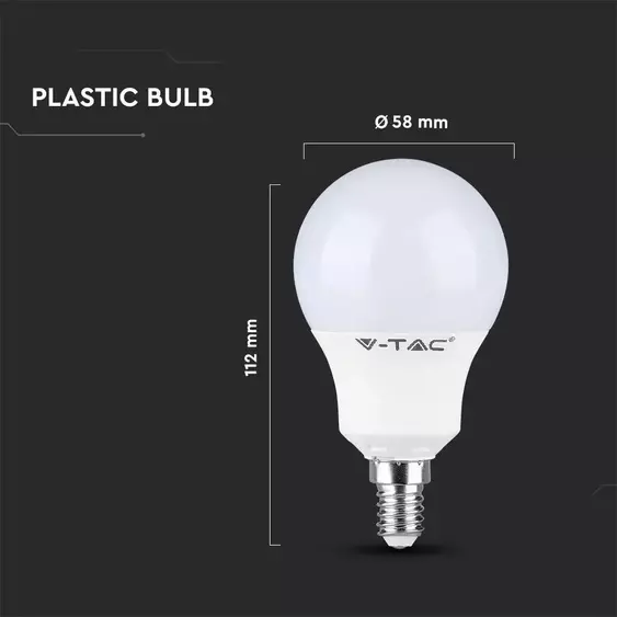 V-TAC 9W E14 meleg fehér LED égő - SKU 114