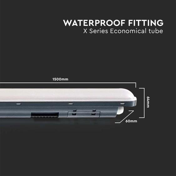 V-TAC ABS LED lámpa 150cm 48W IP65 természetes fehér 120 Lm/W (X-Széria) - SKU 10223
