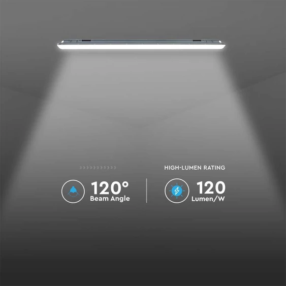 V-TAC ABS LED lámpa 150cm 48W IP65 természetes fehér 120 Lm/W (X-Széria) - SKU 10223