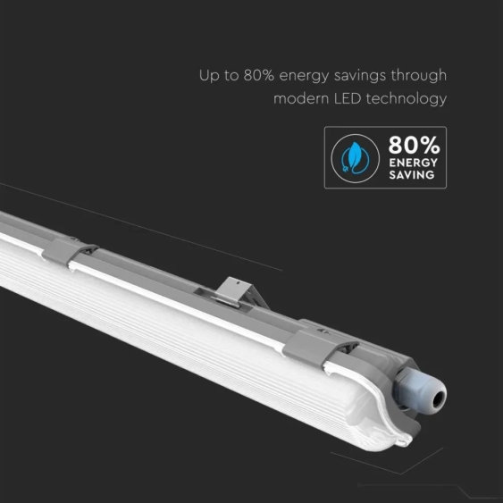 V-TAC armatúra LED fénycsővel 120cm 18W IP65 hideg fehér - SKU 6460
