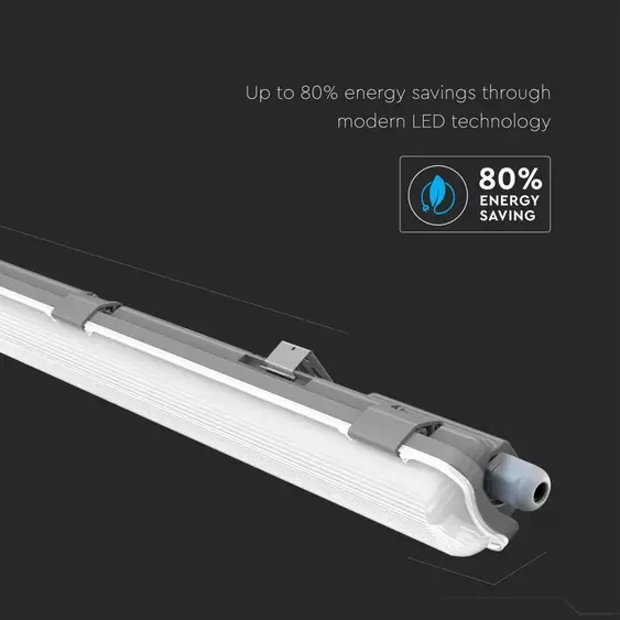 V-TAC armatúra LED fénycsővel 120cm 18W IP65 természetes fehér - SKU 6459