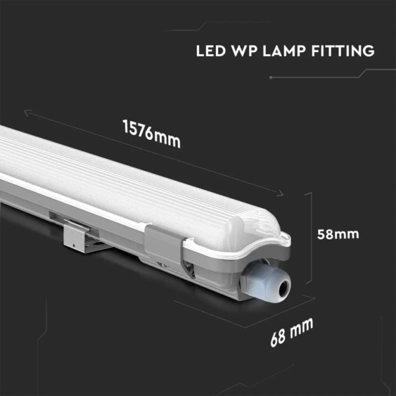 V-TAC armatúra LED fénycsővel 150cm 22W IP65 hideg fehér - SKU 6462