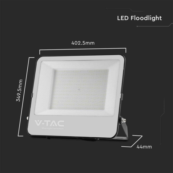 V-TAC B-széria LED reflektor 200W hideg fehér 185 Lm/W, fekete ház - SKU 9897