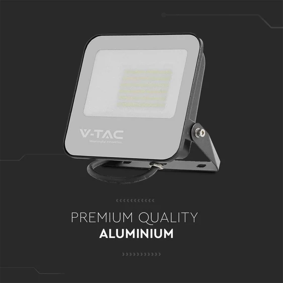 V-TAC B-széria LED reflektor 50W természetes fehér 185 Lm/W, fekete ház - SKU 9892