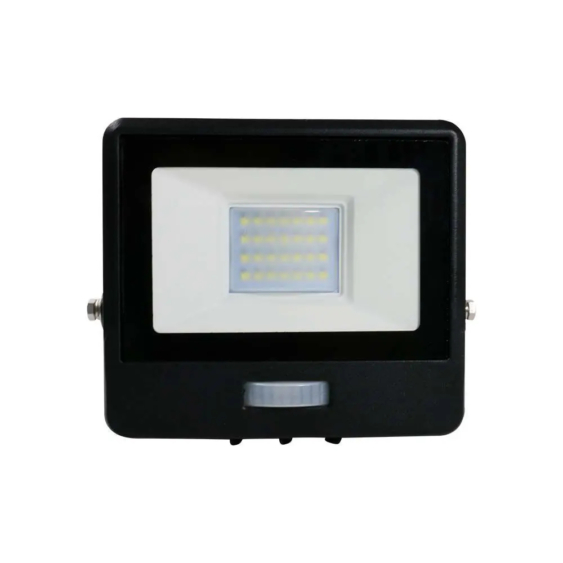 V-TAC beépített mozgásérzékelős LED reflektor 20W hideg fehér, fekete házzal - SKU 20261